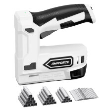 AMPFORCE Electric Staple Gun, 2 in 1 Lithium-ion Electric Stapler, 4V Cordless Brad Nailer Kit with Staples Nails, USB Charger, Power Tacker for Upho