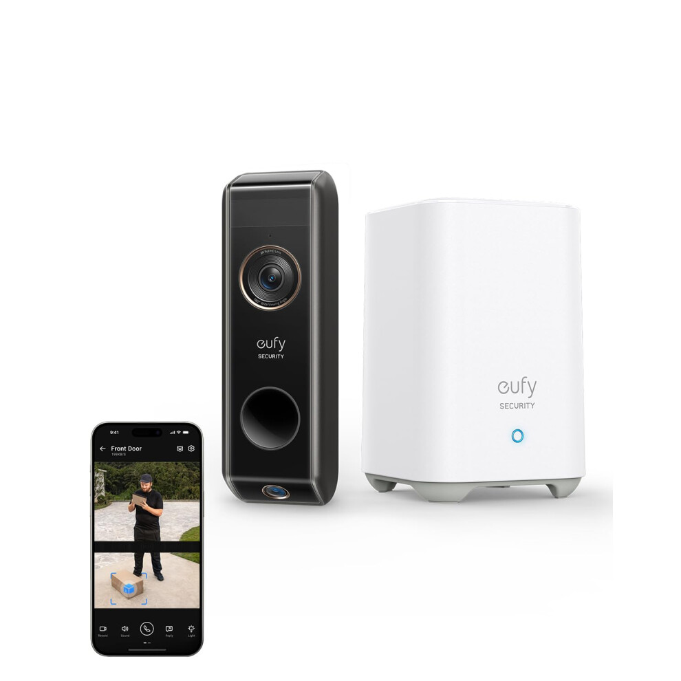Eufy Security Video Doorbell S330 (Battery-Powered) With Homebase, Dual Camera,2K Hd,Dual Motion Detection, Package Detection,Smart Recognition, No M 5005616710942