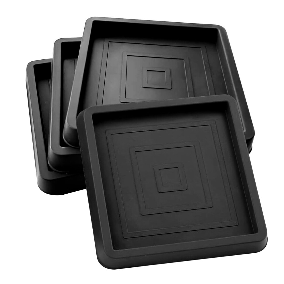 Furniture Coasters Cups, Rubber Furniture Feet Caster Cups Floor Protectors Square Table Chairs Legs Cup Pads For Carpet Floors Piano Sofa 4 Pcs 5005245991798