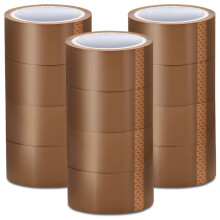 Stick Well Packaging Tape - 48mm X 66m, Heavy Duty, Low Noise, Secure & Sticky Brown Parcel Tape for Packing Boxes, Moving Boxes, Packing Tape Strong