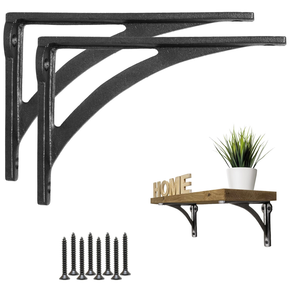 Eduwurxs Ironbridge Cast Iron Heavy Duty Shelving Brackets | Wall Shelf Supports (5.5X7" Pack Of 2) 5006279002023