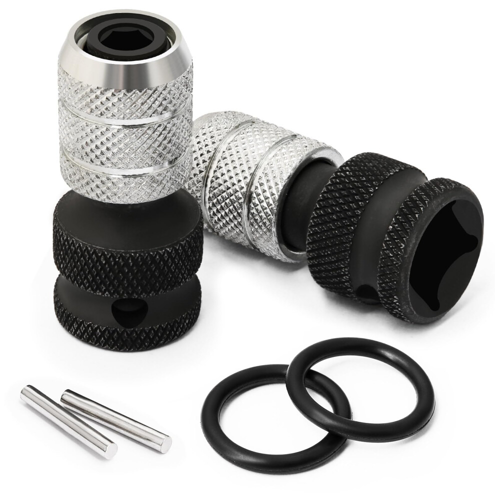 Impact Driver Socket Adapter Hakkin 1/2 Square Drive To 1/4 Hex Shank Socket Adapter Quick Release Converter For Impact Driver Impact Ratchet Wrench 5007429442690