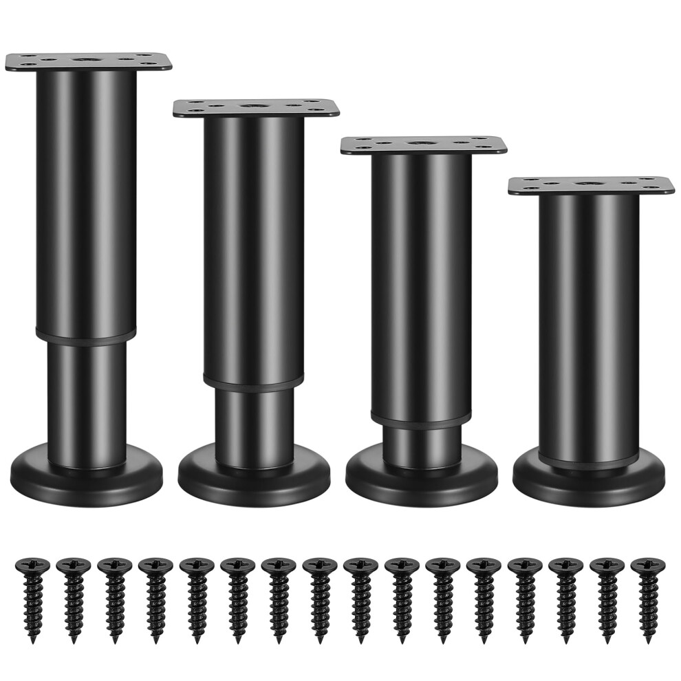 Photos - Other Furniture ANBEEISS 4 Pack Heavy Duty Adjustable Furniture Legs, 500KG Per Leg, 12-18cm/4.7-7.1 Inch Height Adjustable, Black Alloy Ste