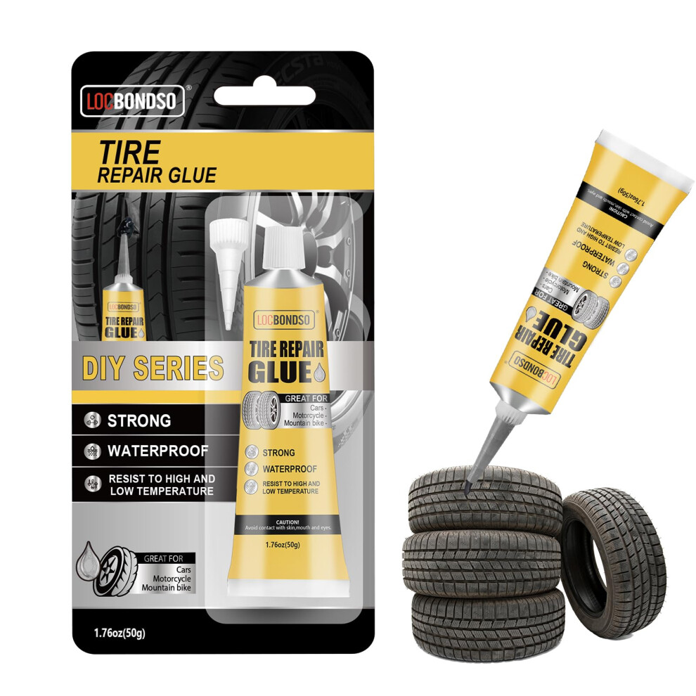 Locbondso Tire Repair Adhesive Glue,Black Tyre Repair, Puncture Repair Glue,Waterproof, Temperature Resistant, Quickly Repairs Cracks, Holes, And Pee 5005855201270