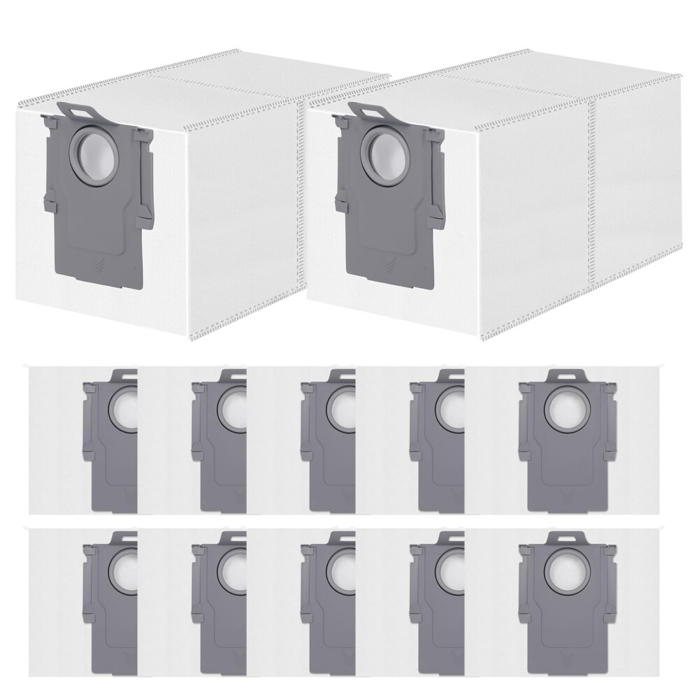 12 Pack Vacuum Bags For Roborock Qrevo S5v/Qv 35S/35A/Qrevo Curv/2 Pro/Qrevo S/Qrevo Master/Qrevo Edge, Saros 10/10R/Z70, S8 Maxv Ultra Vacuum Cleane 5006924160610
