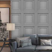 Trafagala 3D Effect Wall Panels Textured Wallpaper Embossed Wood Panel Effect Embossed Wallpaper Tartan Wallpapers Neutral Art Deco for Living Room F