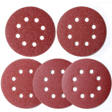 100pcs 125mm Sanding Discs, (Hook and Loop 20 x 40/60/80/120/180 Mixed Grit), 8 Hole 5 Inch Round Sanding Discs Pads for Random Orbital Sander by Ani