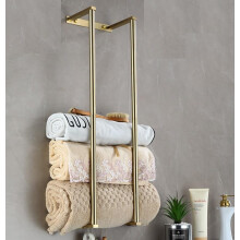 Bathroom Towel Rack for Rolled Towels, Wall Mounted Towel Storage Rack for Bathroom Organization, Stainless Steel Towel Storage Holder Can Holds Up t