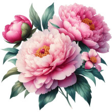 x4 Soft Pink Peony Flower Vinyl Stickers, Vibrant Blackout Waterproof Decals, Multi Purpose 1@ 20cm Tall Ideal for Toilets car or Laptop. 3@ 7cm Tall