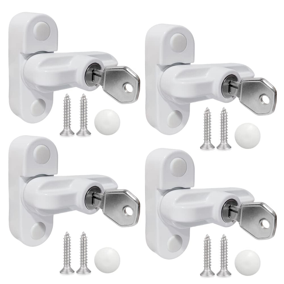 Aongray Window Sash Jammer Locks Set,4 Pack Zinc Cast Alloy Window Anti-Theft Lock Buckle,Extra Security Locks For Upvc Window & Doors And Home Secur 5009890995057