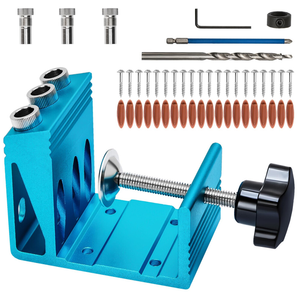 Photos - Power Tool Accessory Pocket Hole Jig Kit All-in-One System 3 Drill Guide Joint Angle Tool Dowel Drill Joinery Screw Kit DIY Woodworking Tools Car