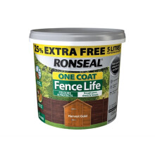 Ronseal RSLFLHGN4LAV One Coat Fence Life Harvest Gold New 4 Litre +25%