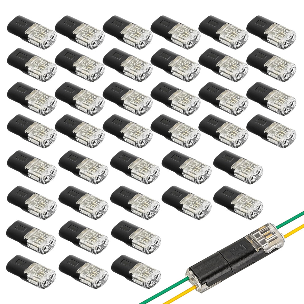 40Pcs Wire Connectors 2-Pin Waterproof Electrical Connectors No Stripping Cable Connectors For 18-22 Awg Wires Solderless Quick Connector With Lockin 5006713391904