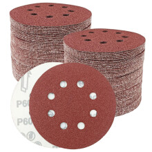 Goysen 125mm Sanding Discs, 5 Inch 8 Hole Round Sanding Discs Pads for Random Orbital Sander (60 Grit)