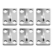 Acier inoxydable 304 Tampon carre d'ombre de voile d'anneau d'epais de 5mm Plaque d'oeil Greement de bateau 6pcs