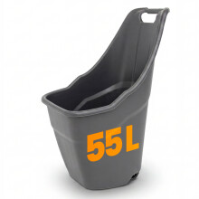 55L Garden Caddy on Wheels - Durable Plastic Garden Trolley, Easy Tip & Control Handle - Wheeled Gardening Cart