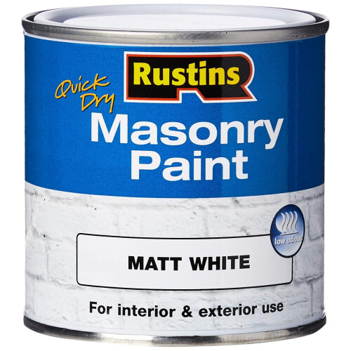 Rustins RUSTINS Masonry Paint Matt White 250ml 2