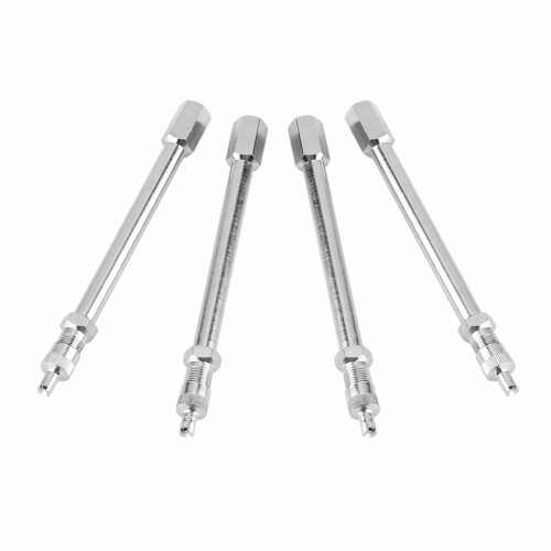 4 Chrome Tyre Valve Extenders 100mm 2