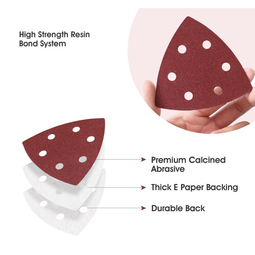 SATC 60 PCS 93mm DeltaTriangle Sanding Sheets 150 Grit Detail Sander P 1