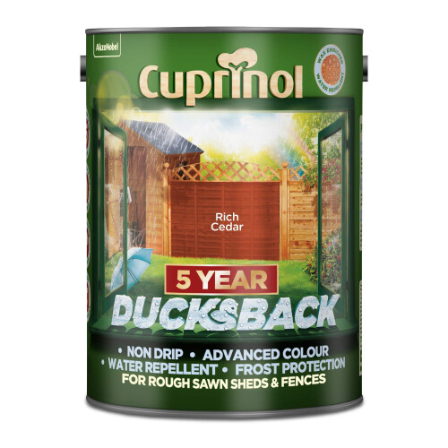 Cuprinol Cuprinol Ducksback Shed & Fence Paint - Rich Cedar - 5L 1