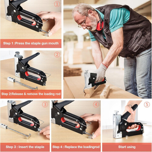 Black Staple Gun (Black Staple Gun+Remover+Staples) 1