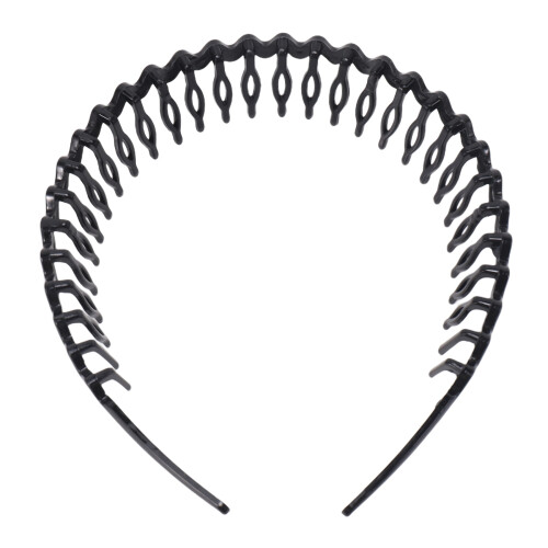 Cerchietto in plastica dentato nero per donna