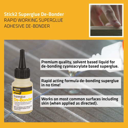 Everbuild Stick 2 Superglue De-Bonder – Solvent Based – Multi-Purpose – Fast Acting Formula – Clear – 20ml 2