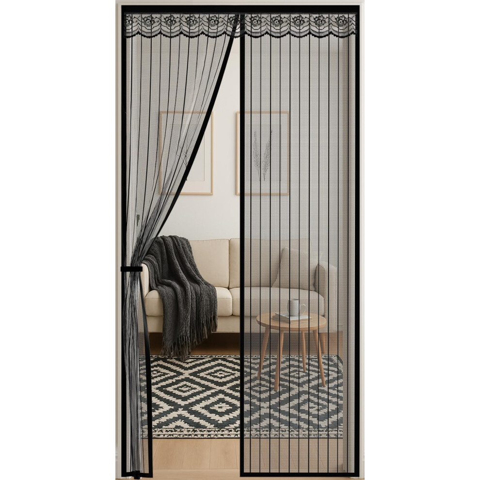 Magnetic Mosquito Net 95X210 Cm For Balcony Doors, No Drilling, Black Â Magnetic Mosquito Net, Balcony Door, No Drill Mosquito Net, Black Mesh 5902362840438