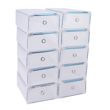 10PCS Plastic Shoe Storage Boxes Drawer Stackable Foldable Durable Organiser