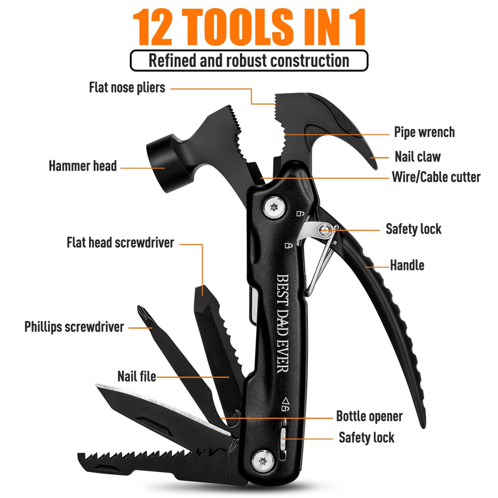 Biib Father S Day Gifts, 12 In 1 Multi Tool Gadgets, Dad Gifts From Daughter/Son, Fathers Day Presents Camping Accessories, Gifts For Men Who Have Ev 5007265906233