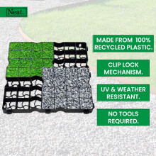 Plastic Shed Base Grid 20 (5m²) - Durable Driveway Mats for Lawn & Garden Path, Grass Grid Protection Mesh, Gravel Stabiliser Grids, Plastic Grass Ma