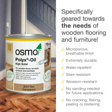 Osmo Polyx-Oil Effect- Hard Wax Oil 3044C, Raw Matt, 750ml - Durable Wood Oil for Wooden Furniture, Water-Resistant Floor Wax, Wood Treatment & Wood