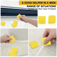 4-Piece Silicone Caulking Tool Kit with Multi-Edge Smoother & Applicator - Professional Sealant/Silicone Smoothing/Finishing Tool for Kitchen, Bathro