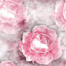 Papier peint adhésif vintage Fleurs imperméable 44,5 cm x 7 m Rose — revêtement adhésif meuble