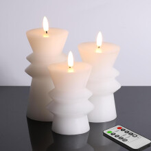 Bougies LED sans flamme avec télécommande Lot de 3 pièces 3x4 3x5 3x6 Blanc — bougies artificielles, eclairage decoratif
