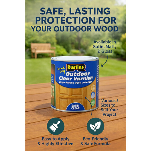 Rustins Rustins Quick Dry Outdoor Clear Varnish 500ml Satin 2