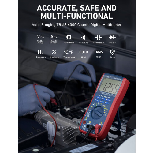 AstroAI Digital Multimeter, TRMS 6000 Counts Multimeters Manual and Auto Ranging; Measures Voltage, Current, Resistance, Continuity, Capacitance, Fre 2