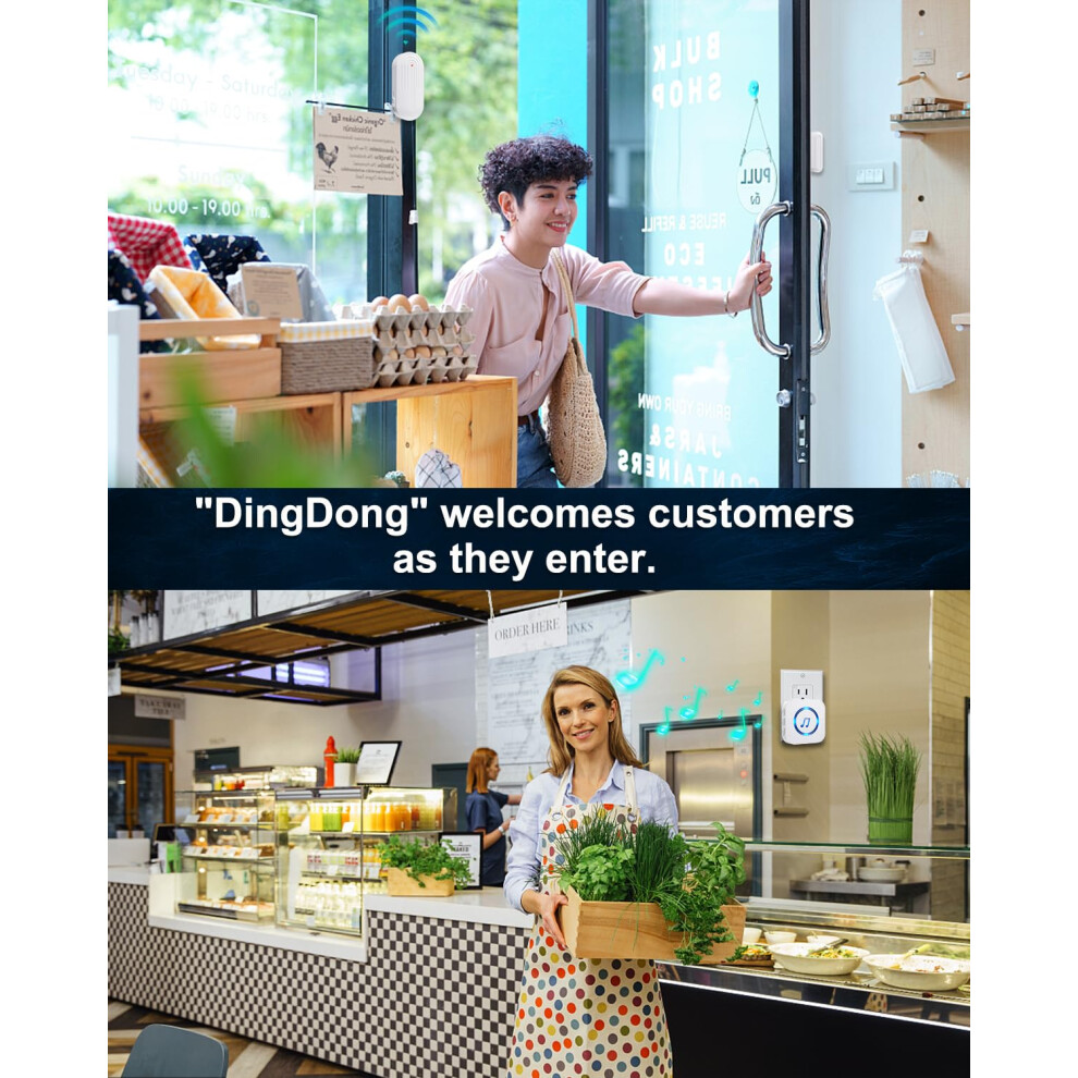 Sanjie Wireless Door Open Alarm Chime, 600Ft Operating Range 55 Ringtones 5 Volume Level With Led Indicator,Door Alarm Sensor For Home Store Office S 5005085954731
