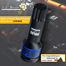 KIRXST 1/2 Inch Impact XZN Bit Socket Set?M5-M18 Triple Square Spline Bit Socket Set 10 Piece for Mechanical Repair