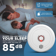 2 Pack Smoke Alarms for Home – 10-Year Life Fire Alarms with 5-Year Replaceable Battery, EN14604 Certified Photoelectric Smoke Detector with Silence