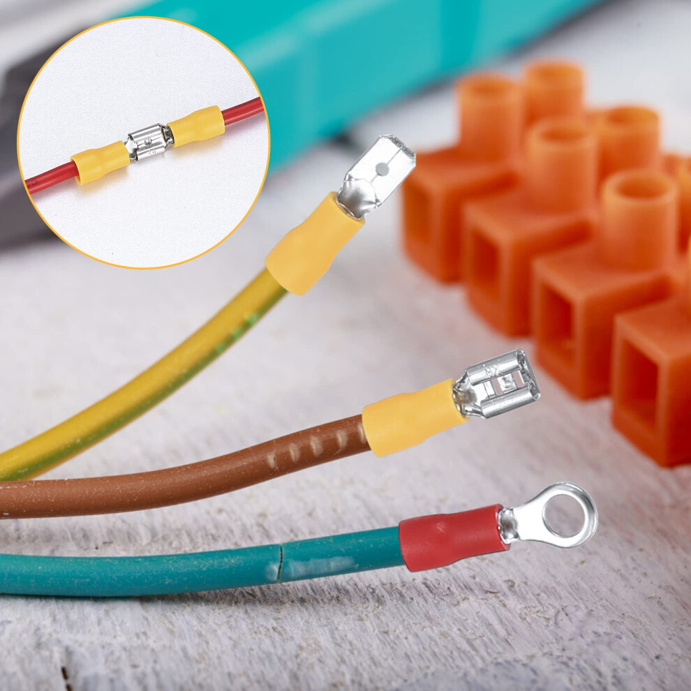 Vwoqiy 280 Pcs Electrical Connectors Assorted, Insulated Crimps Terminals Connectors Kit, Spade Bullet Butt Fork Ring Wire Connectors, Male/Female In 5004741873164