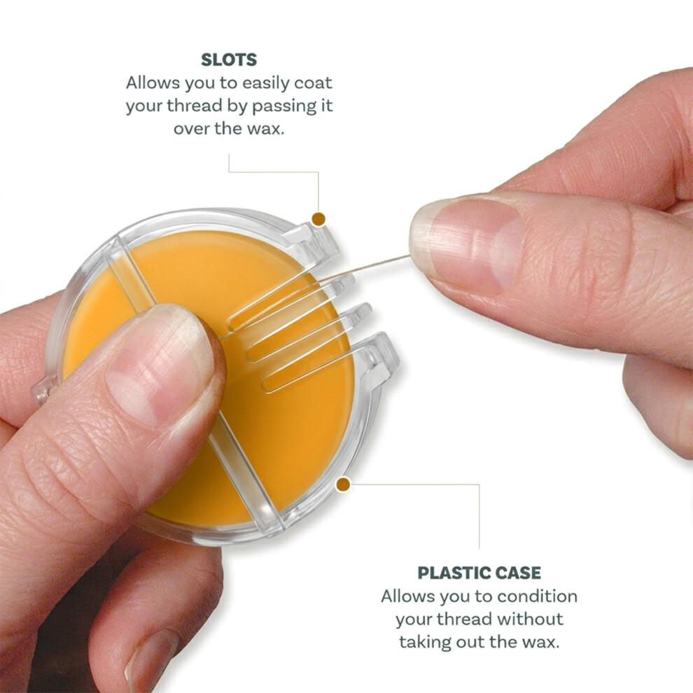 The Beadsmith Beeswax Blister Pack Â 100% Pure Beeswax Â Slot For Easy Coating Â Strengthens And Conditions Thread Â Reduces Tangling And Knot 5007806382915