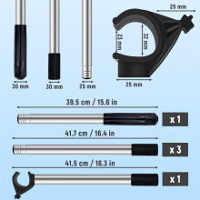 Window Pole Opener, 1.86m Telescopic Pole for Roof Windows and Blinds, Compatible with Velux GGL & GGU Skylight Roof Windows, Stainless Steel Multi -