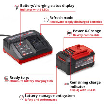 Einhell Power X-Change 18V, 5.2Ah Lithium-Ion Battery Starter Kit - Battery and Charger Set - Universally Compatible With All Einhell PXC Power Tools