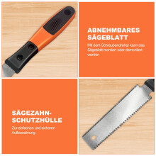 Japanese Hand Saw for Woodworking, Small Non-Slip Handle, Double Tooth Handsaw SK5 Blade, Fine Cutting Tool for Wood, Ideal for DIY and Woodworkers S