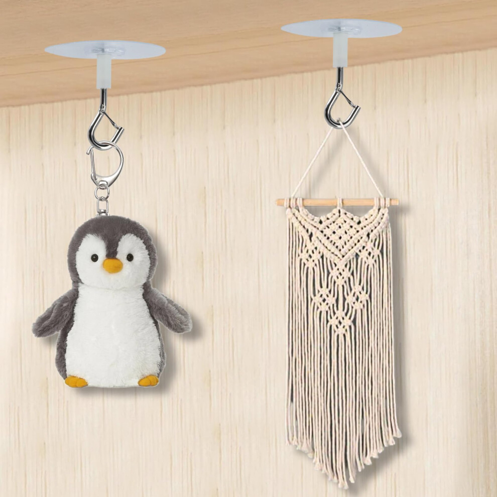Xhjzgctech 6 Pcs Adhesive Ceiling Hooks Heavy Duty Self-Stick Ceiling Hooks For Hanging Plants Lanterns Bird Feeders Indoor Outdoor Decoration Plante 5005507009346