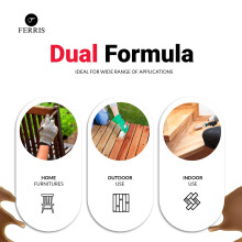FERRIS | Teak Oil (2 Litre) Premium Wood Treatment for Garden Furniture, Decking & Indoor Use | Easy Application, Protects Hardwood & Ideal for Teak,