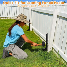 VALKINWORKS Fence Post Repair Kit, 2 Pack – Heavy-Duty One-Piece Steel Anchors with Stakes for 4x4/6x6 Wood Fence Posts