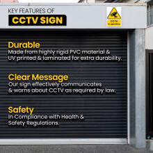 RDLCAR CCTV In Operation Signs 1mm Rigid PVC Pack of 5 Signage Durable 200mm x 300mm Security Warning Signs Outdoor