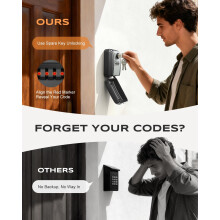 Mohard Key Safe Wall Mounted with Resettable Spare Key, 4 Digit Combination Key Lock Box Outdoor, Heavy Duty Weatherproof Large Capacity Keysafe Stor